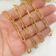 Gold Plated 925 Sterling Silver Smooth Paperclip Chain